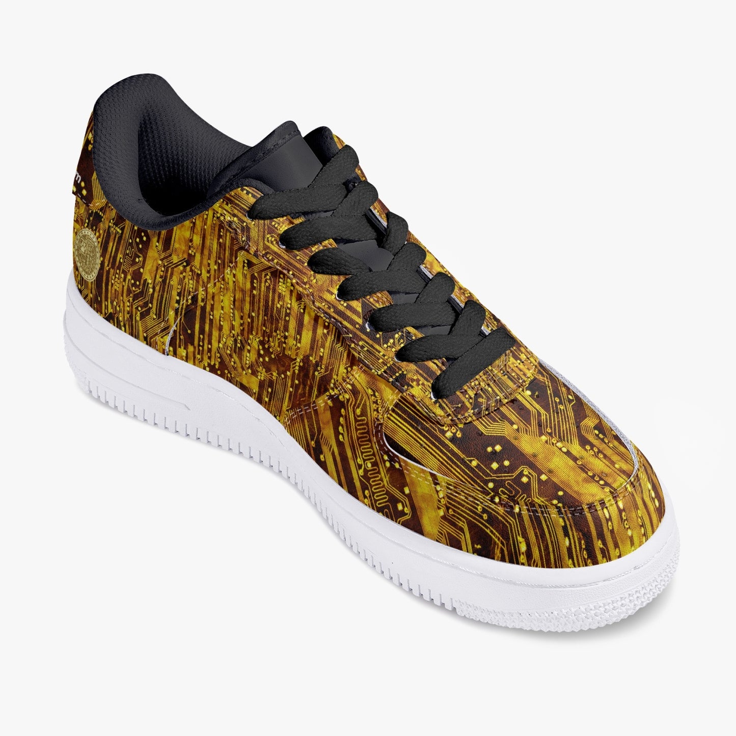 MACHINEDOG.COM COIN LOW-TOP LEATHER SNEAKERS - Circuit Board