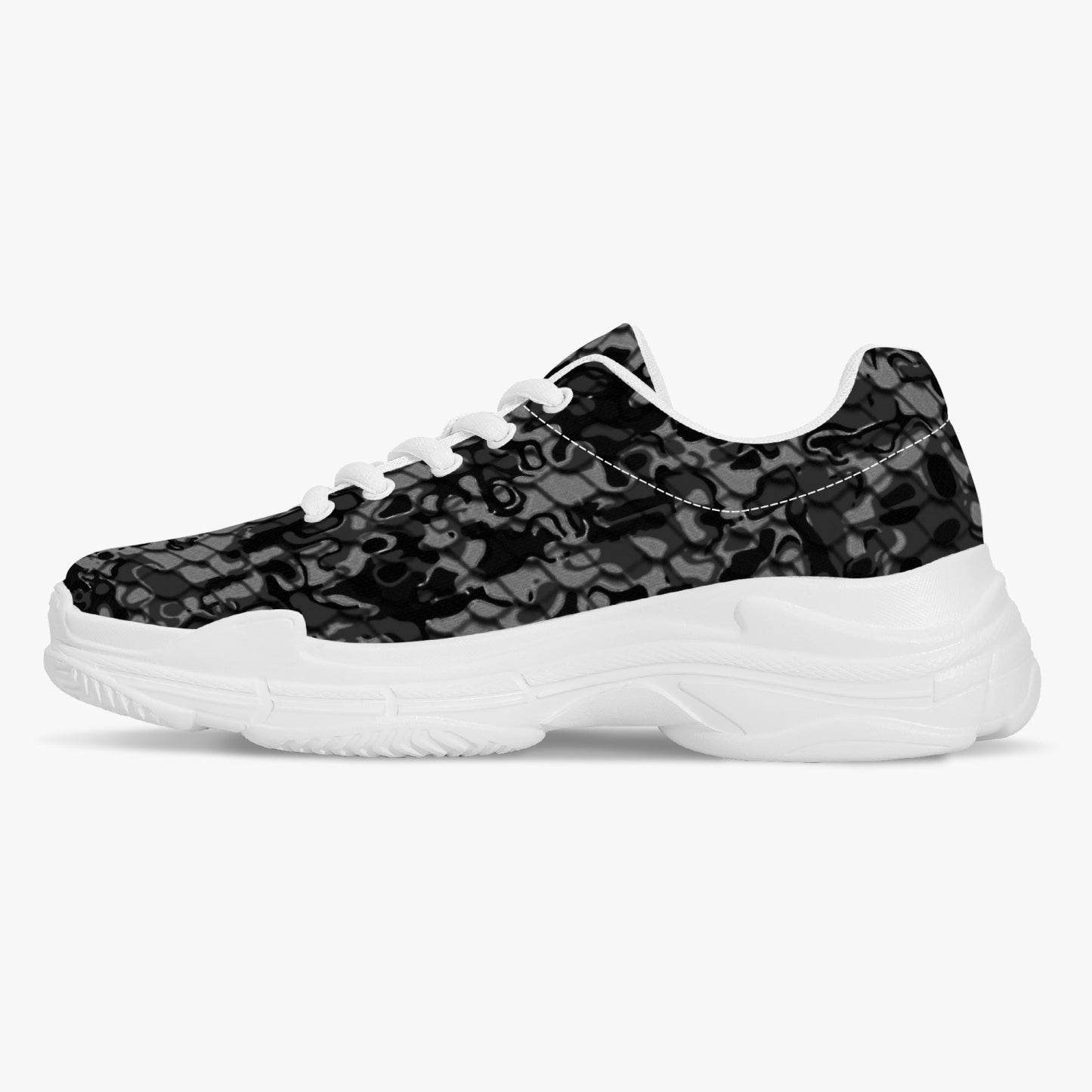 Machinedog.com Coin Trendy Chunky Sneakers - White/Black