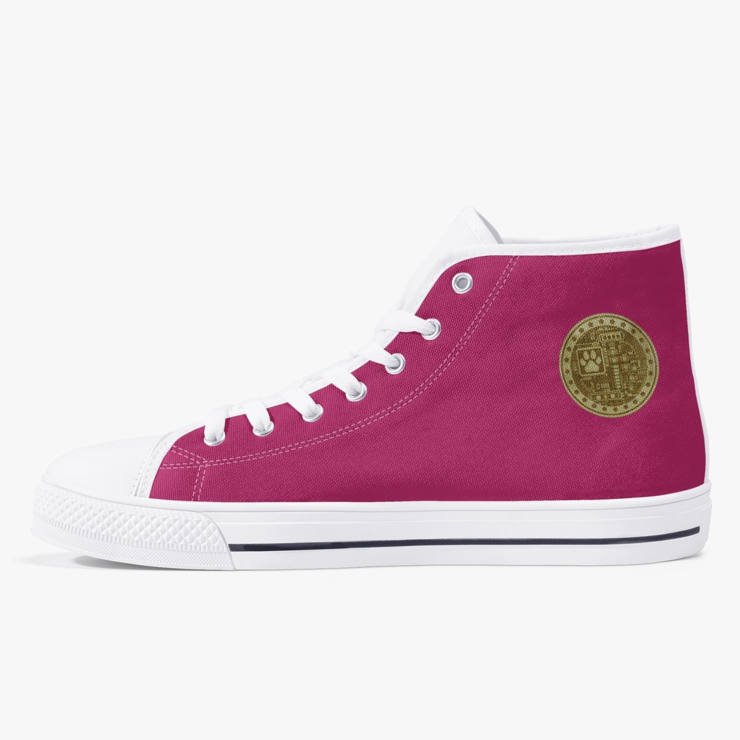 Machinedog Classic High-Top Canvas Shoes - Lava Coral