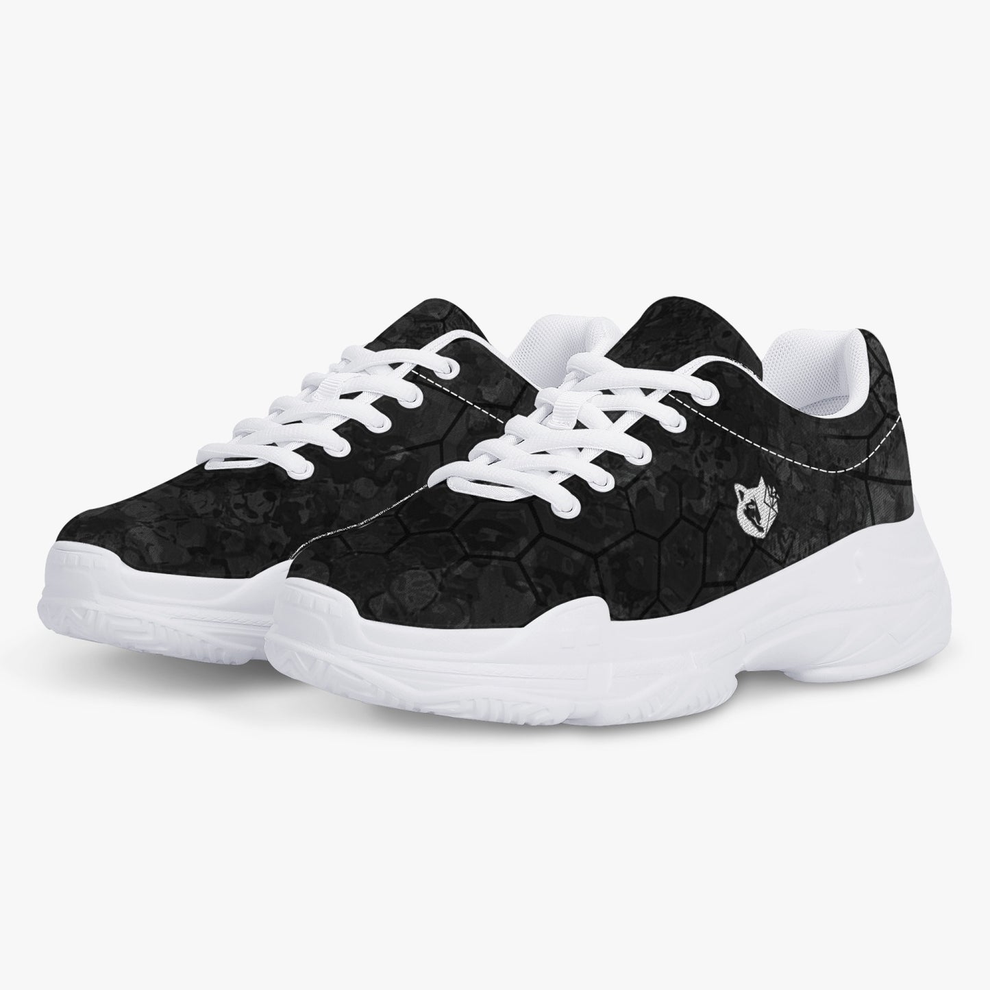 Machinedog.com Coin Trendy Chunky Sneakers - White/Black