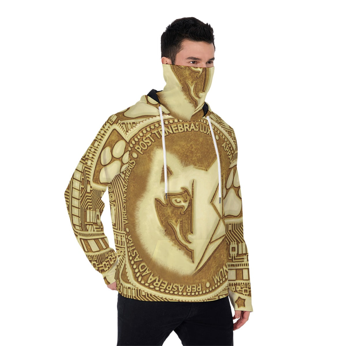 MACHINEDOG,COM Coin PULLOVER HOODIE WITH MASK