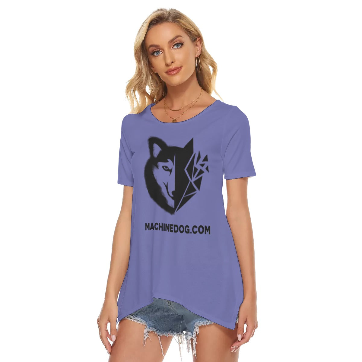 Women's O-neck Short Sleeve T-shirt - Very Peri