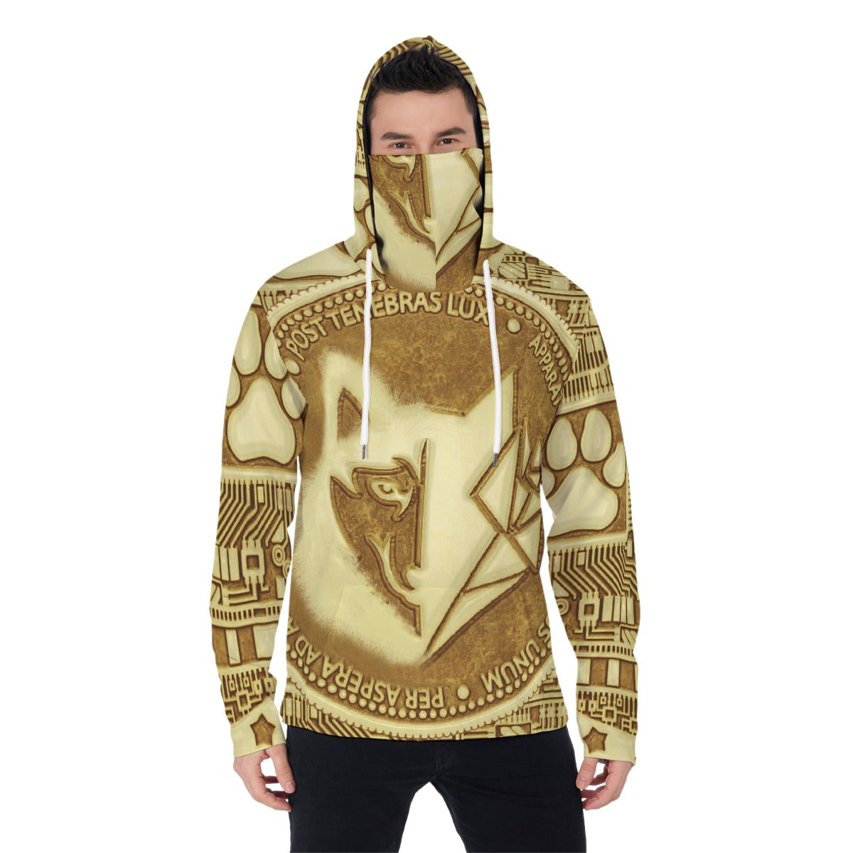 MACHINEDOG,COM Coin PULLOVER HOODIE WITH MASK