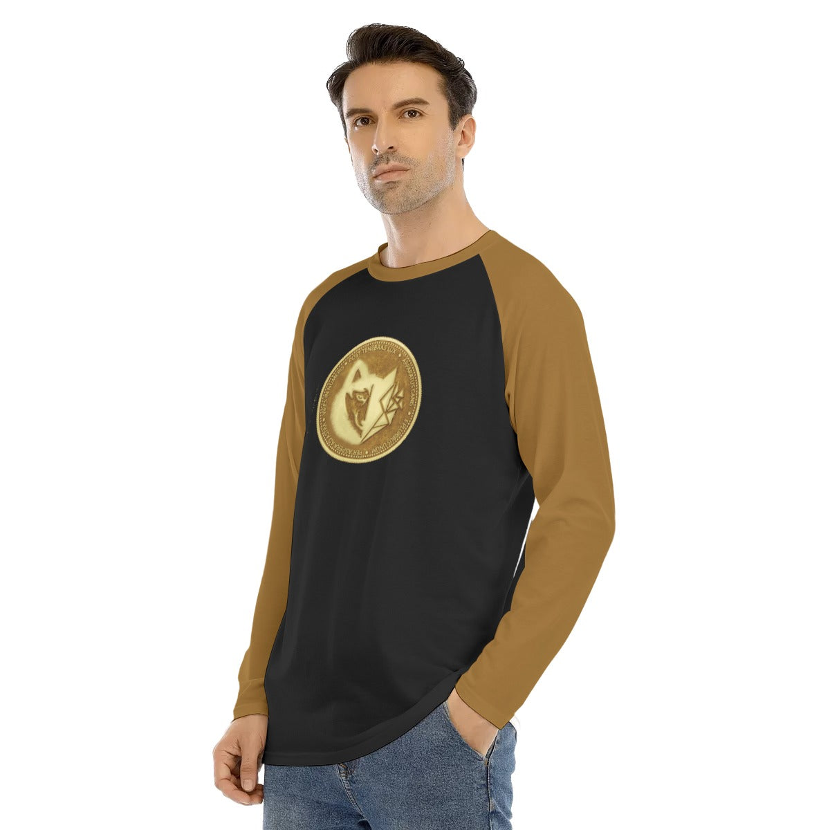 Machinedog Coin Long Sleeve T-shirt With Raglan Sleeve