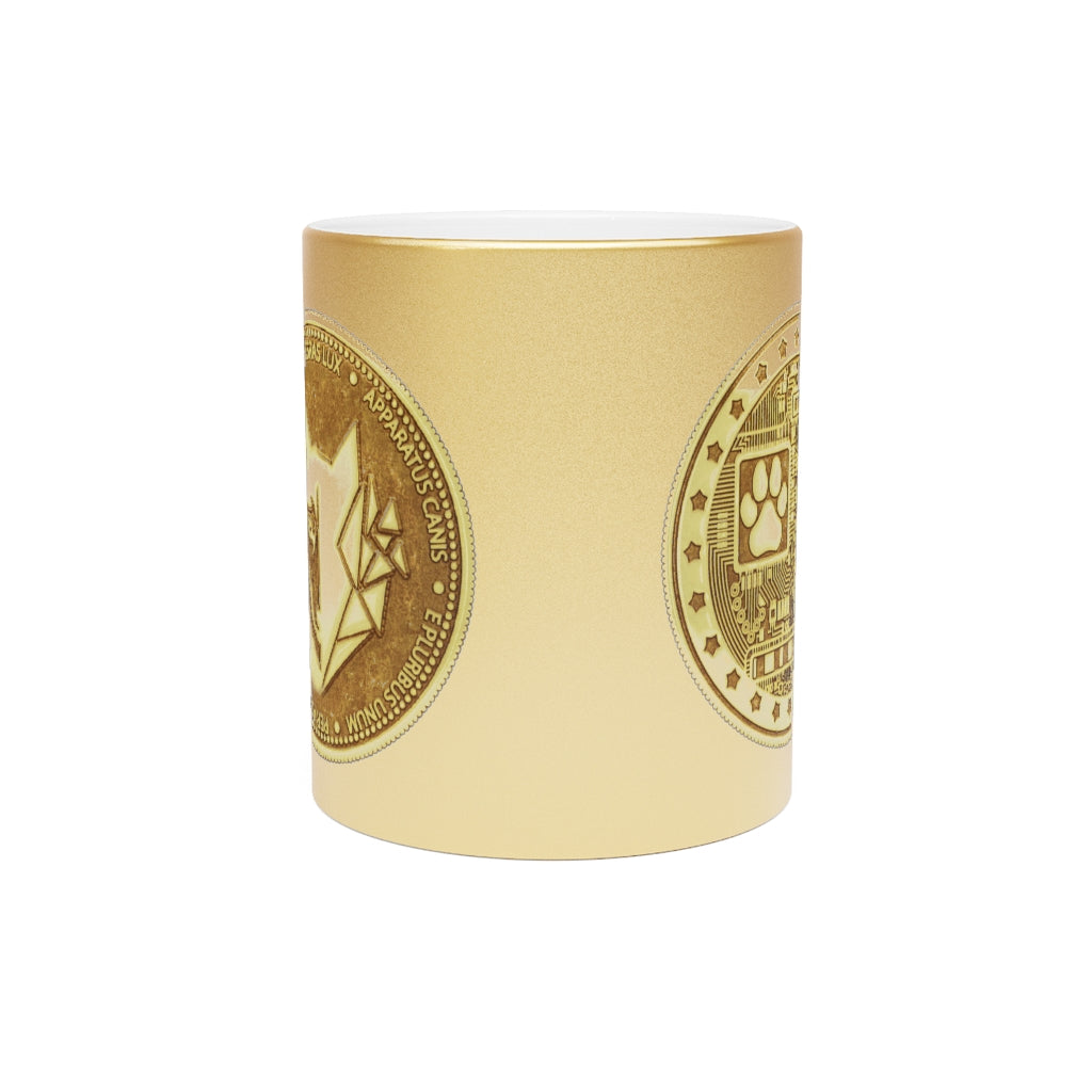 Machinedog Coin Gold Color Metallic Mug