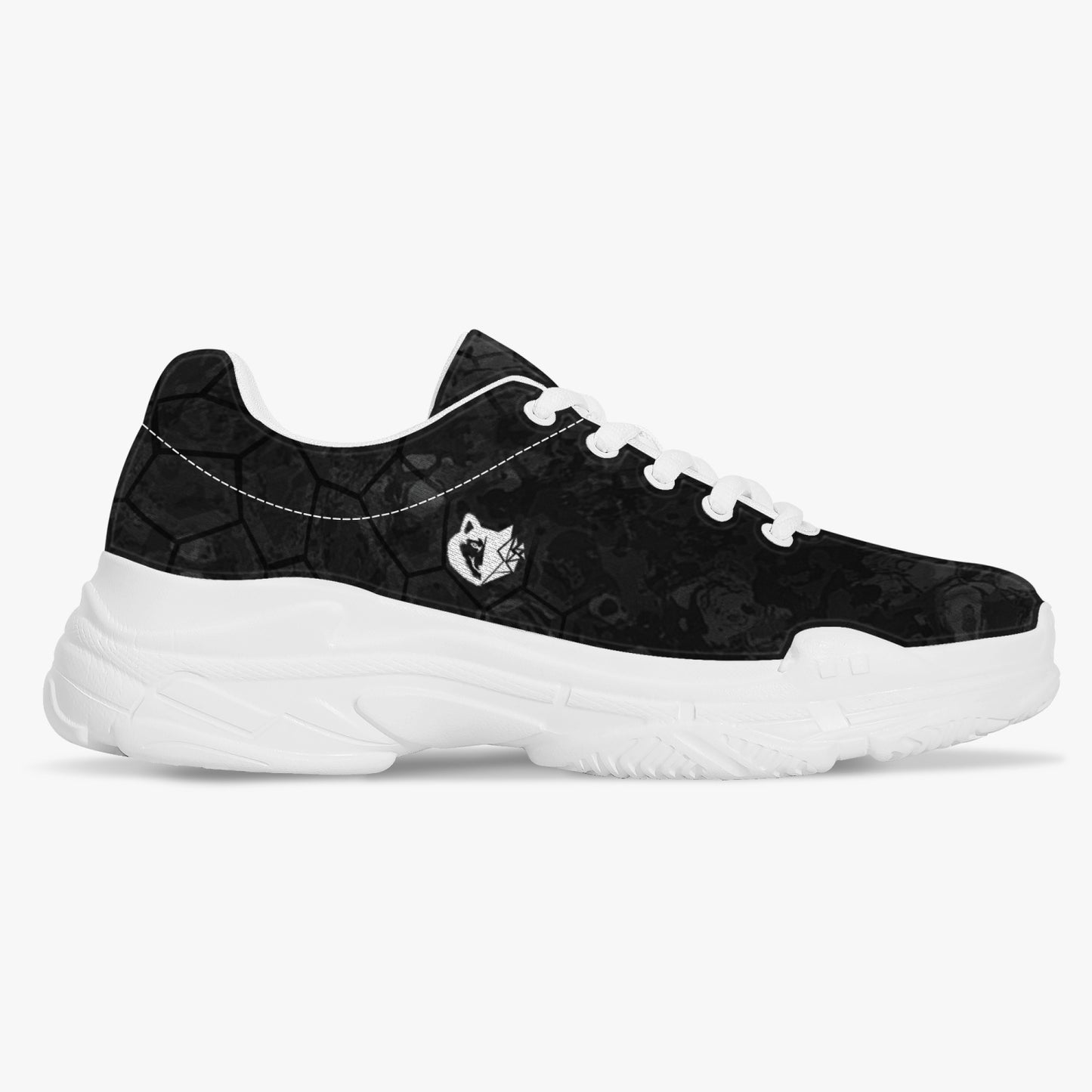 Machinedog.com Coin Trendy Chunky Sneakers - White/Black