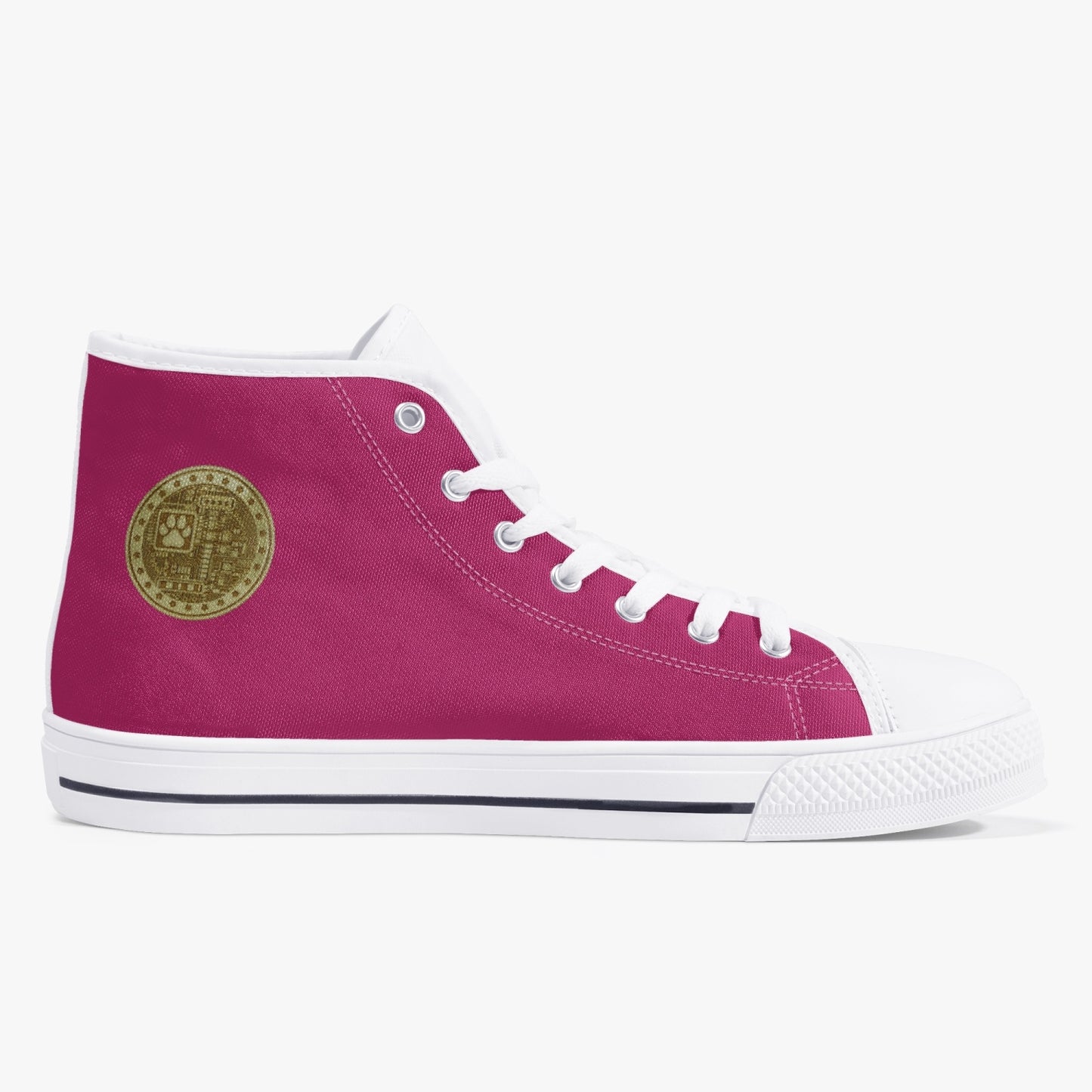 Machinedog Classic High-Top Canvas Shoes - Lava Coral