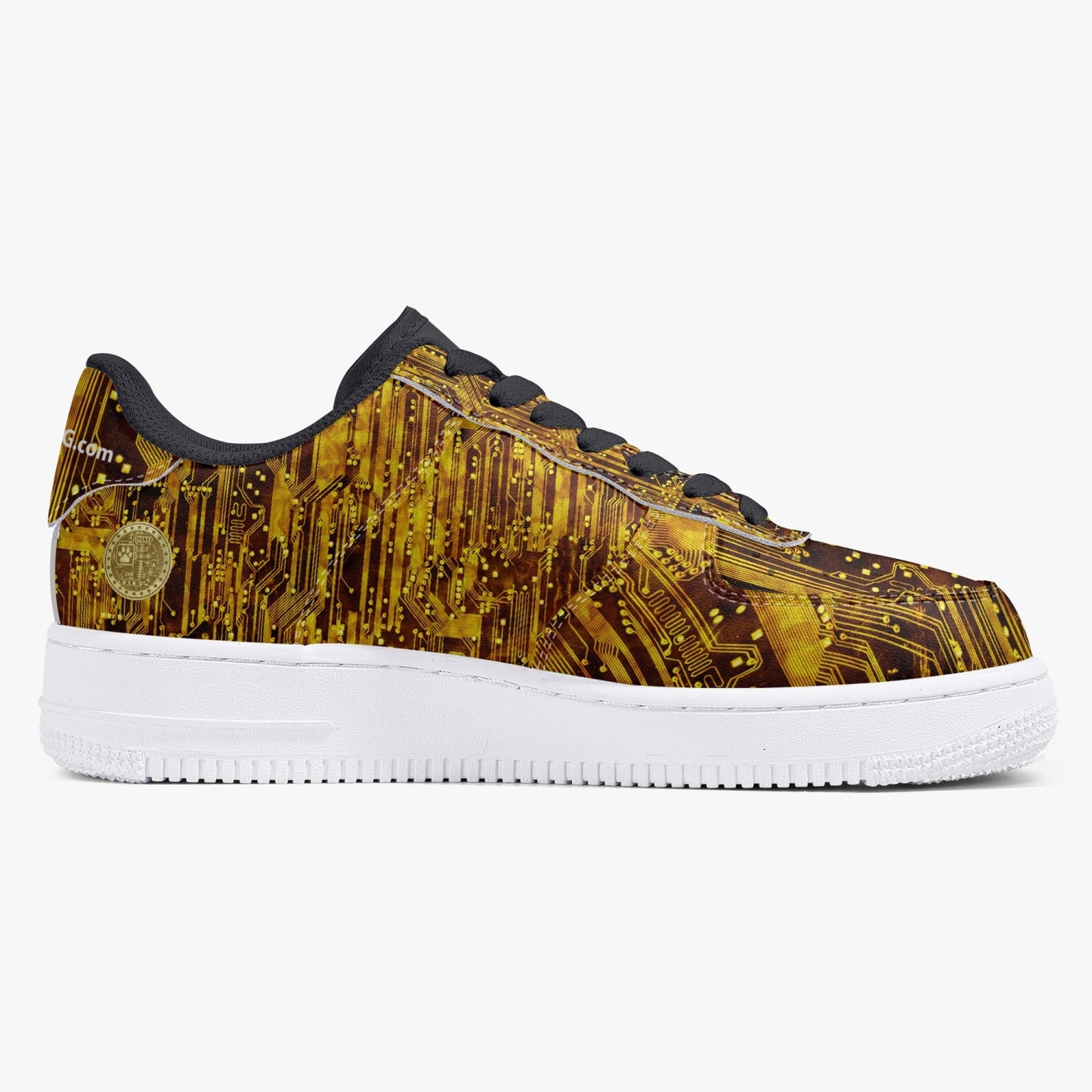 MACHINEDOG.COM COIN LOW-TOP LEATHER SNEAKERS - Circuit Board