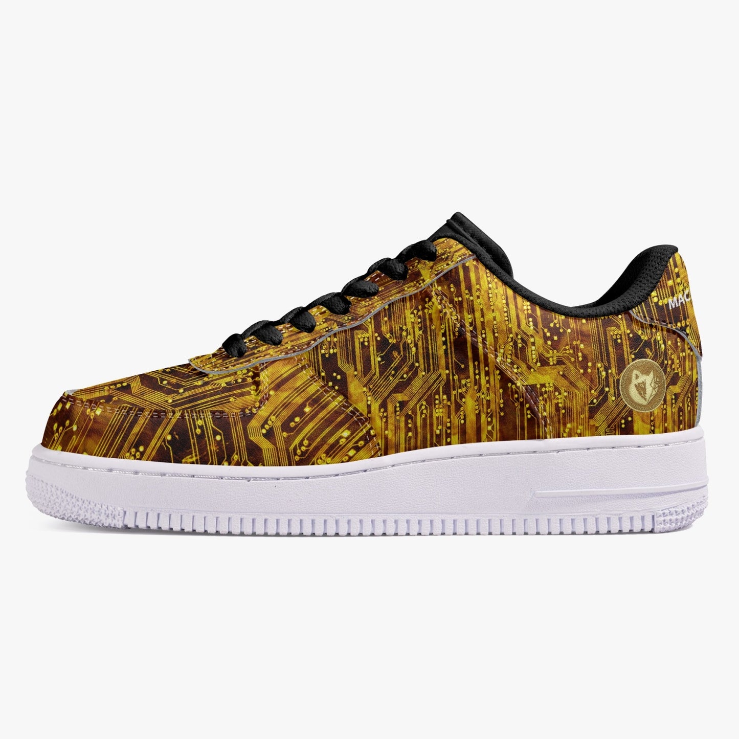 MACHINEDOG.COM COIN LOW-TOP LEATHER SNEAKERS - Circuit Board