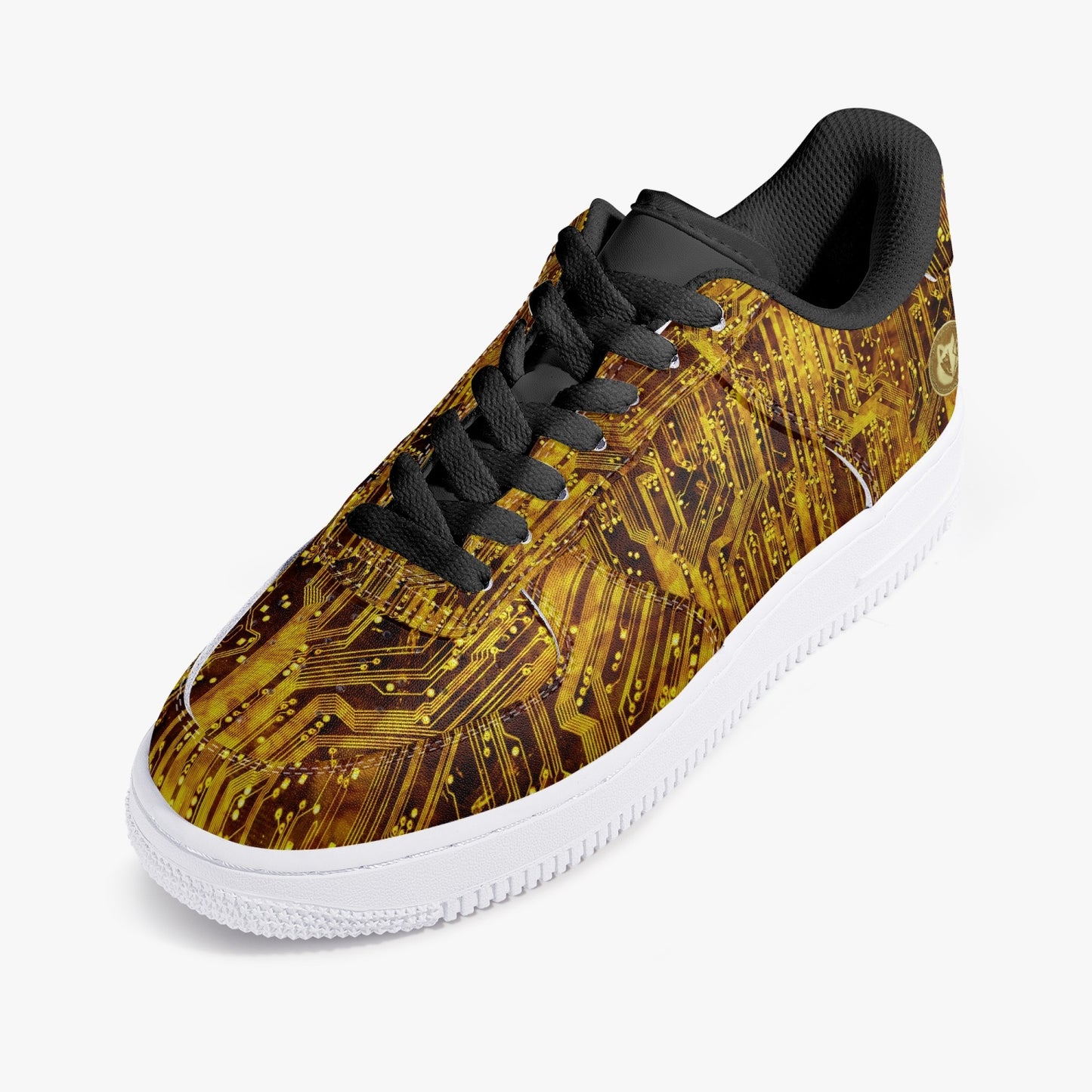 MACHINEDOG.COM COIN LOW-TOP LEATHER SNEAKERS - Circuit Board