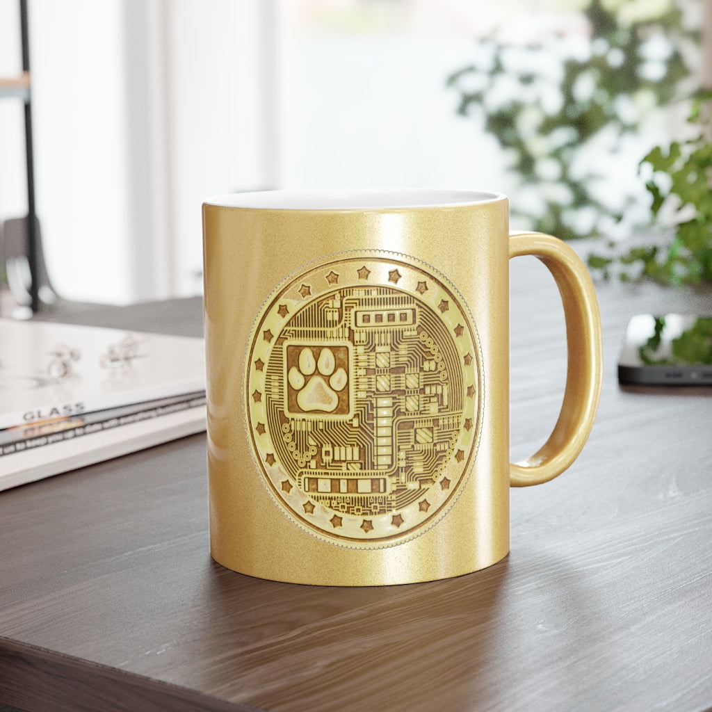 Machinedog Coin Gold Color Metallic Mug