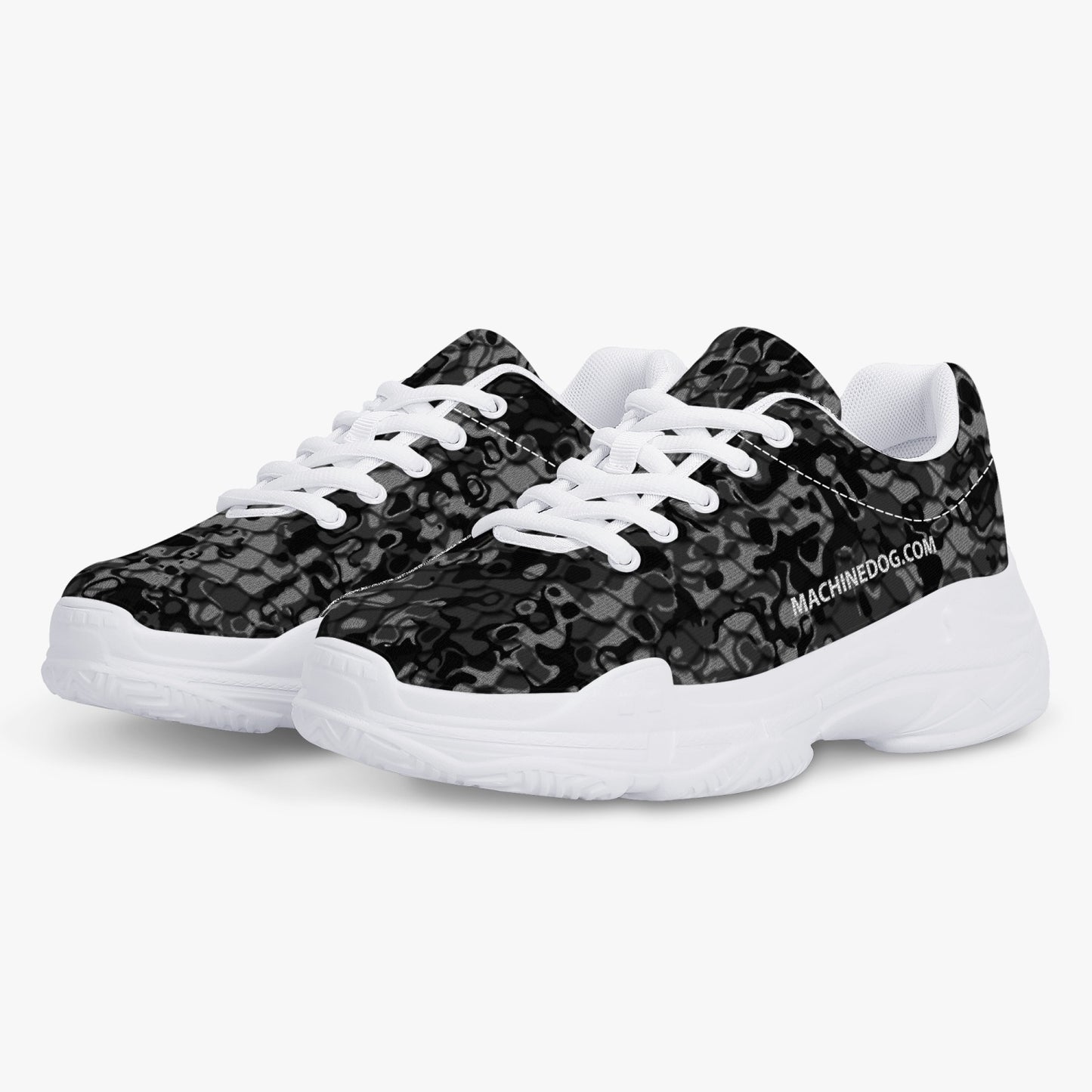 Machinedog.com Coin Trendy Chunky Sneakers - White/Black