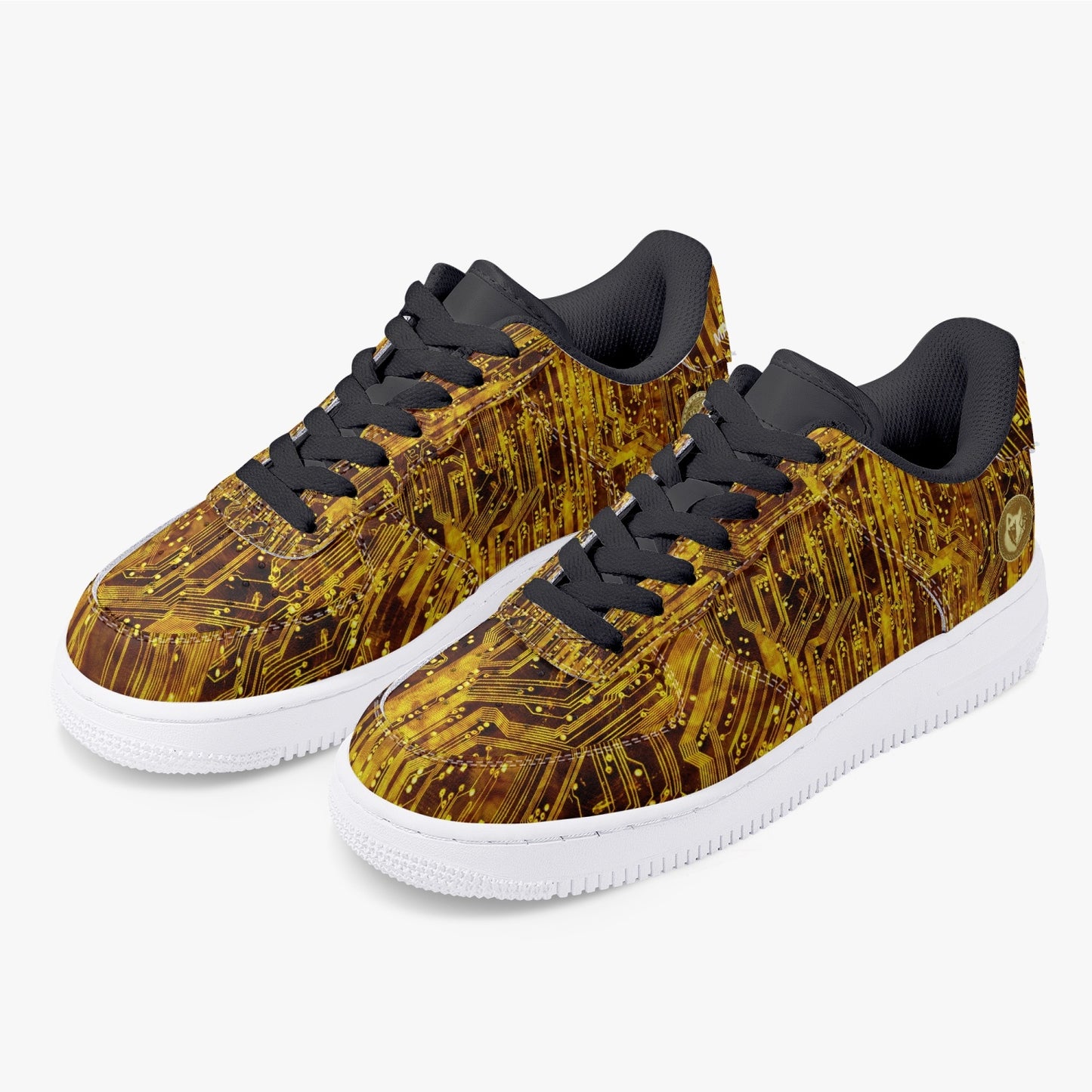 MACHINEDOG.COM COIN LOW-TOP LEATHER SNEAKERS - Circuit Board