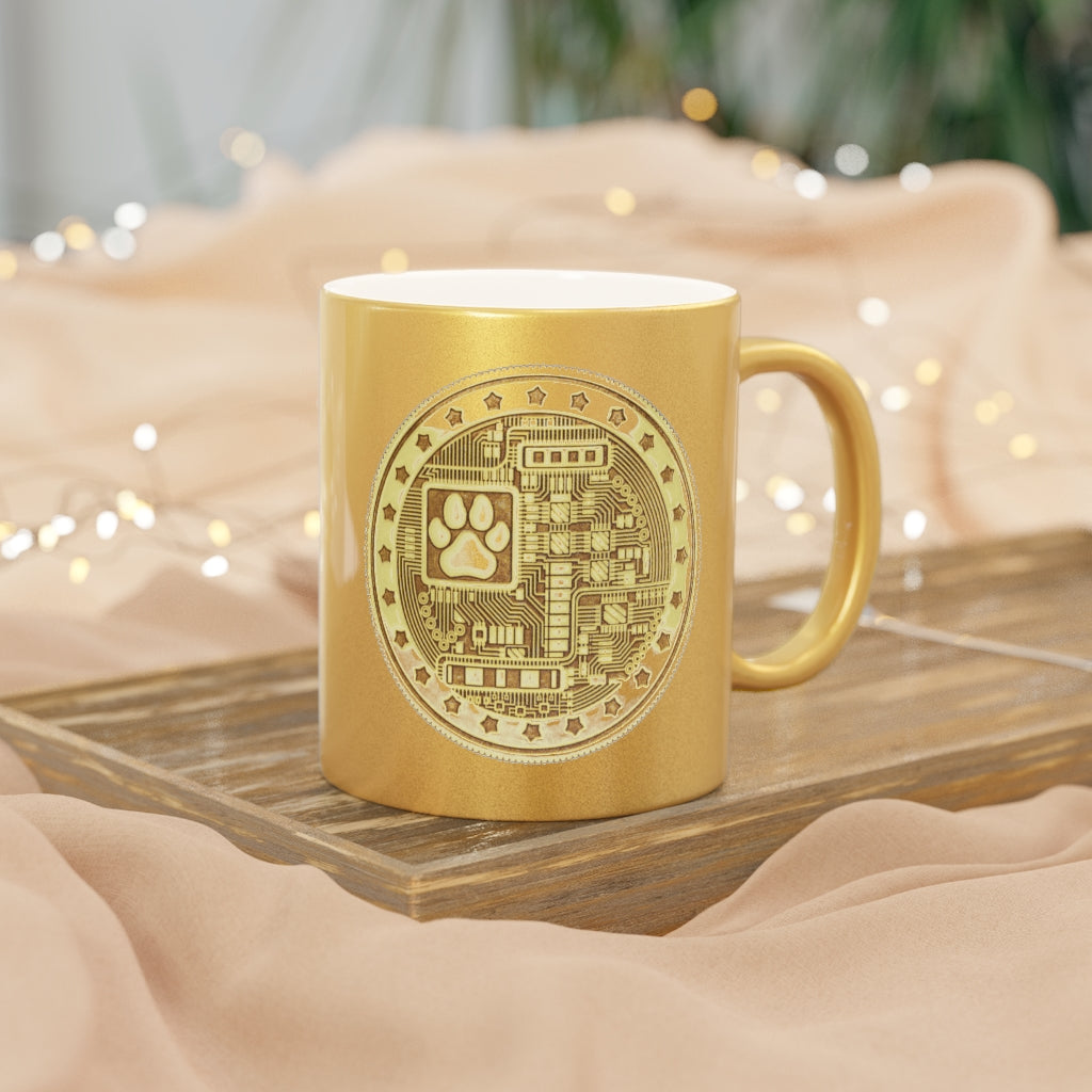 Machinedog Coin Gold Color Metallic Mug