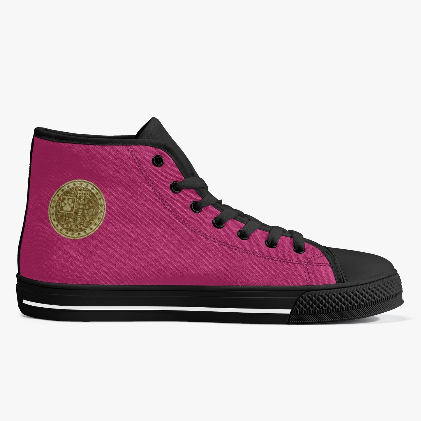 Machinedog Classic High-Top Canvas Shoes - Lava Coral