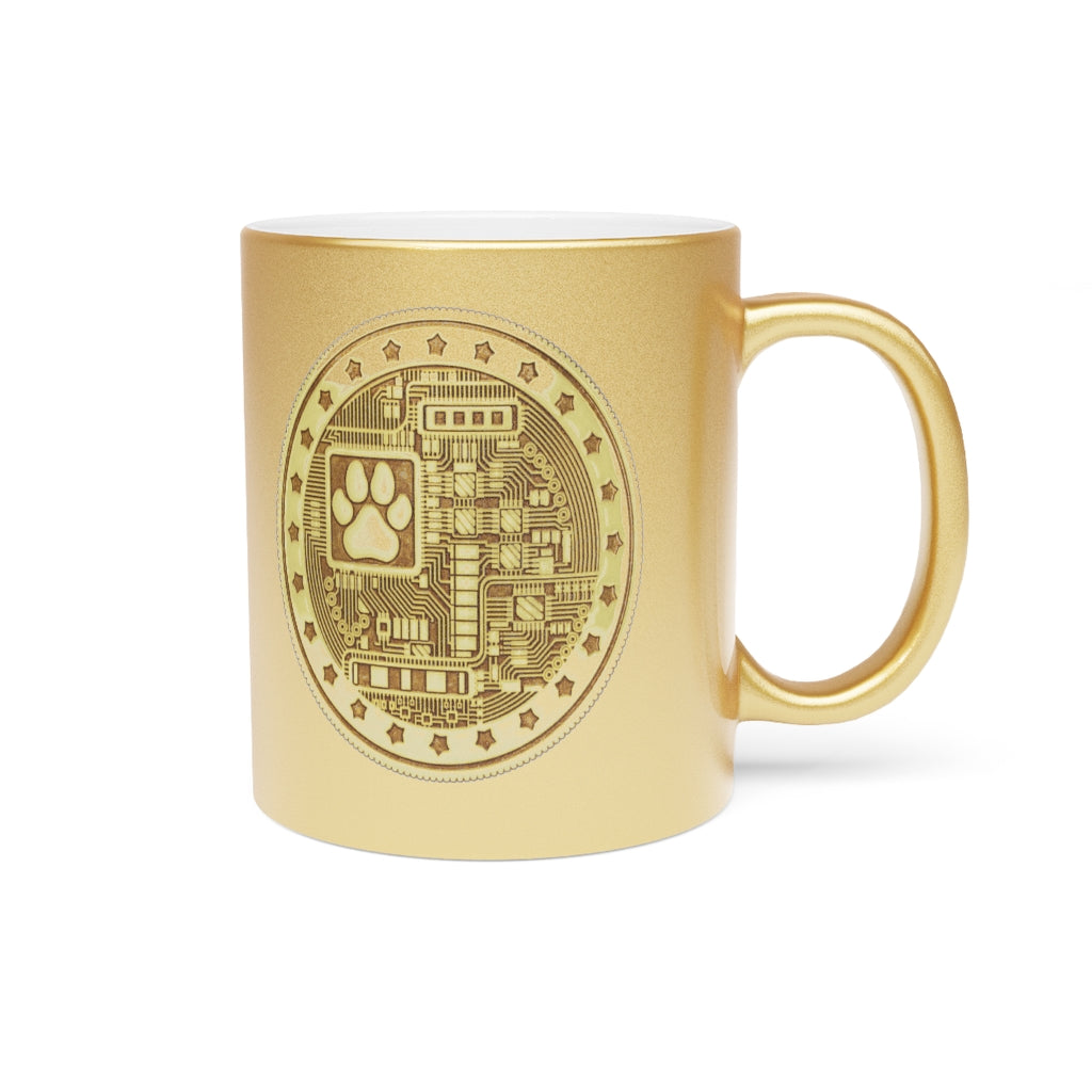 Machinedog Coin Gold Color Metallic Mug